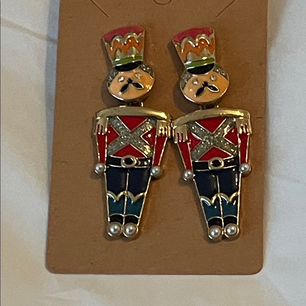 Nutcracker/ toy soldier pierced earrings